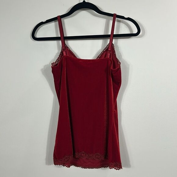 Apt. 9 Stretch Red Velvet Lace Y2K Cami Adjustable Straps Women Size Medium - Picture 2 of 7